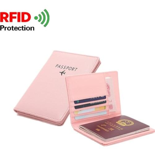 PU Rifd wallet Multifunction Passport Cover Travel Accessories ID Bank Credit Card Bag Women Passport Business Holder wallet