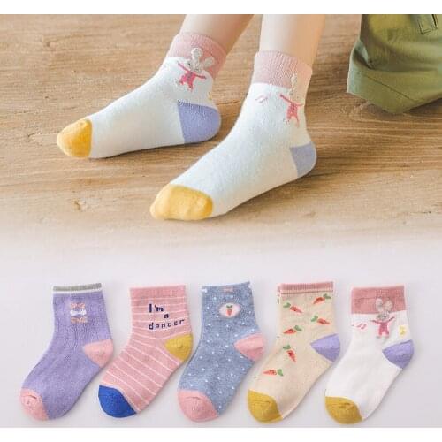 5Pair/lot Cartoon Baby Socks Children Autumn Winter Cotton Socks newborn socks baby girl stuff infant socks