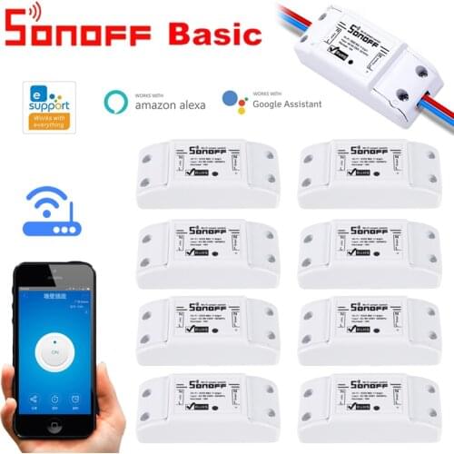 Sonoff Basic R2 WiFi DIY Switch Smart Wireless Remote Control Switch Smart Home Light Module Work with Alexa Google Home eWeLink