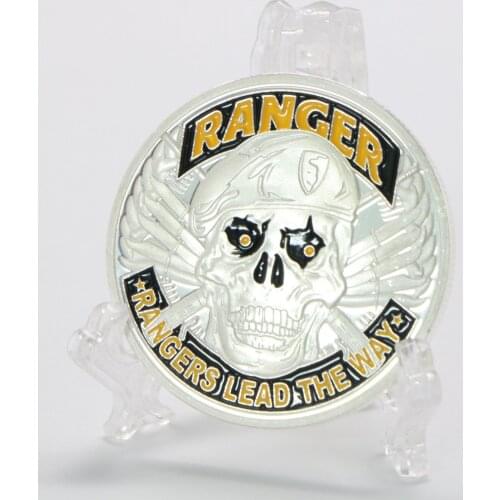 American Ranger Skeleton Pirate Silver Plated Commemorative Coin Collection Coin Glory Color Silver Coin Army Fan Medal