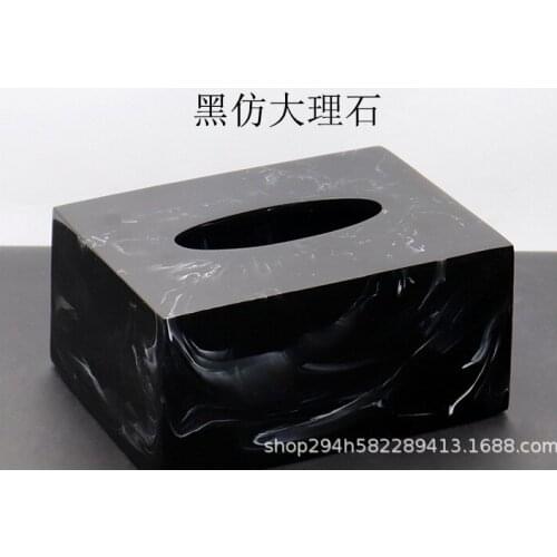 Rectangle Tissue Box Removable Creative Container Black Tissue Box Resin Storage Modern Servilletero Tissue Boxes BG50TB