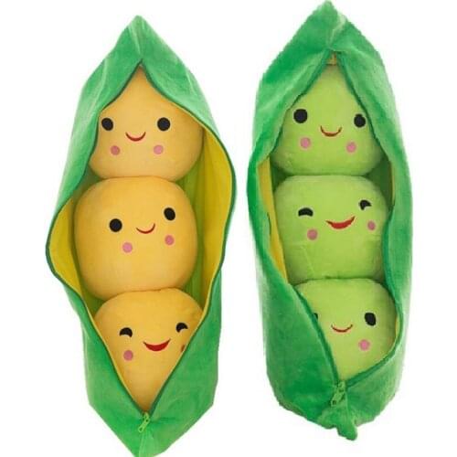 Cute childrens baby plush peas filled plant doll toy children kawaii quality pea-shaped pillow toy boy girl gift