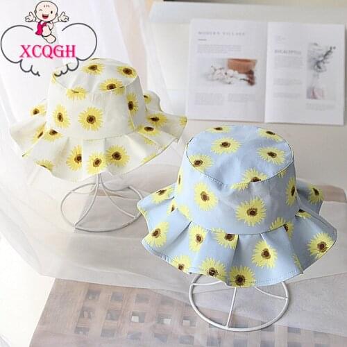XCQGH Big Sunflower Baby Bucket Hat Soft Brim Baby Girls Sun Hat Spring Summer Outdoor Kids Children Fisherman Hat Infant Cap
