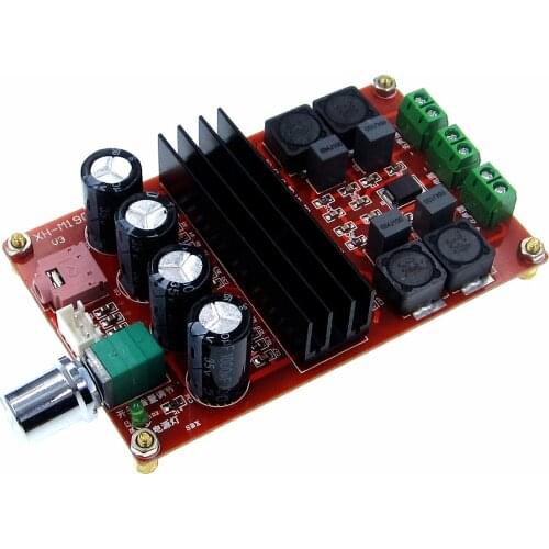 XH-M190 Tube Digital Amplifier Audio Board TPA3116 Power Audio Amp 2.0 Class D Amplifiers Stereo HIFI amplifier DC12-24V 2*100W