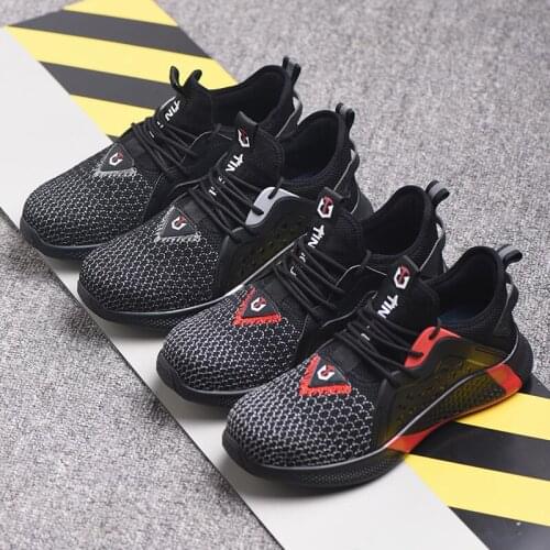 Labor Protection Shoes Summer Breathable Man Sneakers Anti-smashing Anti-puncture Working Shoes EVA Workers Safety Shoes