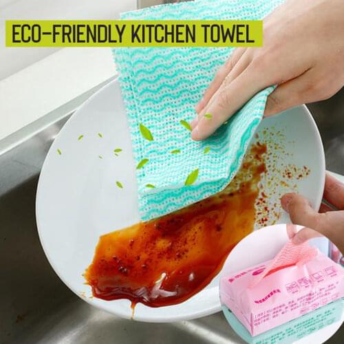 1 Roll Eco-Friendly Cleaning Wash Cloth Kitchen Towel Non-woven Fabric Cleaning Towel Dish Cloth Furniture Items Kitchen Towels