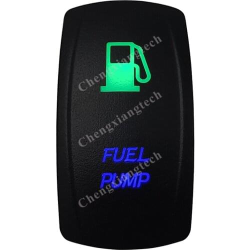 12v/24v Waterproof Marine Grade Boat Car 5P SPST ON-OFF Up Green & Down Blue Led Light Rocker Toggle Switch Full Pump