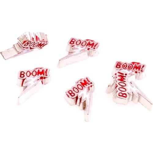 20Pcs/Lot F1064 Punk Style Boom Linghting Floating Charms Finding Glass Locket Aromatherapy Jewelry Wholesale