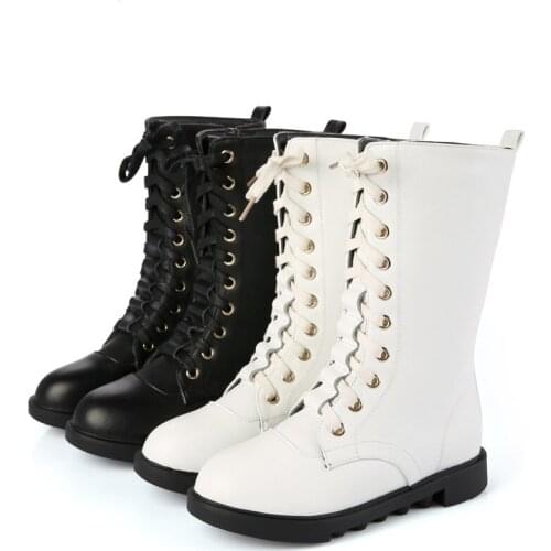 2018 Popular Style Genuine Leather Girl Boots Flat Booties Soft Cowhide Kids winter Shoes Child"s Warm Snow Zip Ankle Boots 105