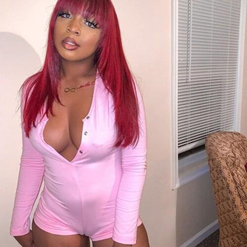 2021 Women Playsuit Homewear Plus Size Jumpsuits Sexy V Neck Botton Patchwork Cotton One Piece Party Club Overalls for Women