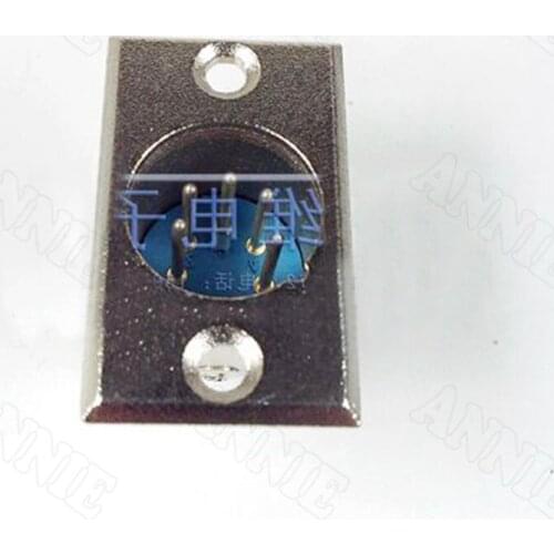 30pcs/lot 5 Pin XLR Rectangle Male Socket Nickel plated Plug Connector Microphone Jack