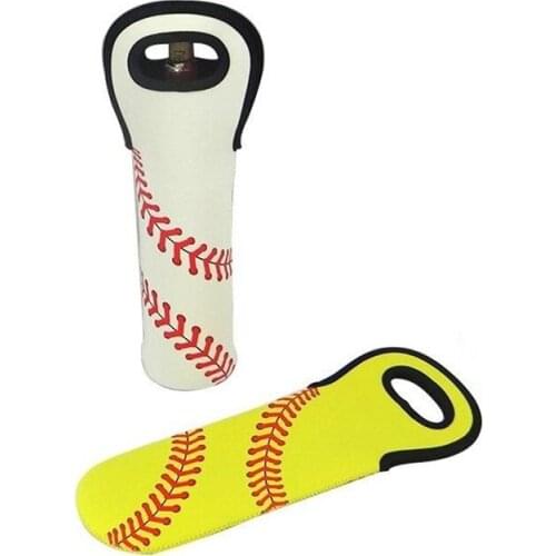 30Pcs/Lot Baseball Christmas Red Check Wine Bag Wholesale Blanks Neoprene Buffalo Plaid Cooler Covers Wedding Gift Wraps