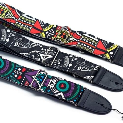 1 pics colourful Doodle rock guitar Straps for electric acoustic guitar bass guitar parts accessories