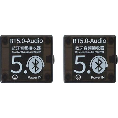Bluetooth Audio Receiver BT5.0 MP3 Decoder Board Lossless Player Wireless Stereo Music Amplifier Module with Case 2PCS