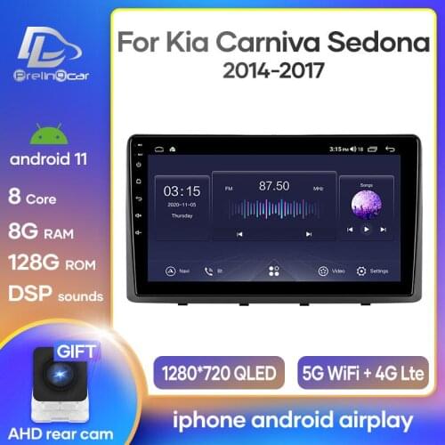 Prelingcar Android 10 For Kia Carnival Sedona 2014-2017 Car Radio Multimedia Video Player GPS Navigation NO DVD 2 Din Octa-Core