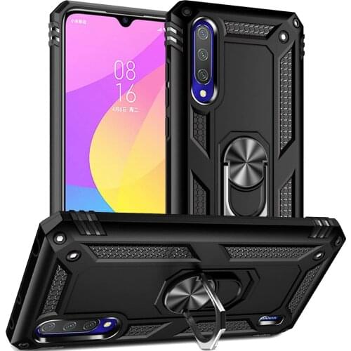For Xiaomi Mi A3 Lite Armor Shockproof Case for Xiaomi Mi A3 Light MiA3 Lite Military Drop Protective Car Holder Ring Case Cover