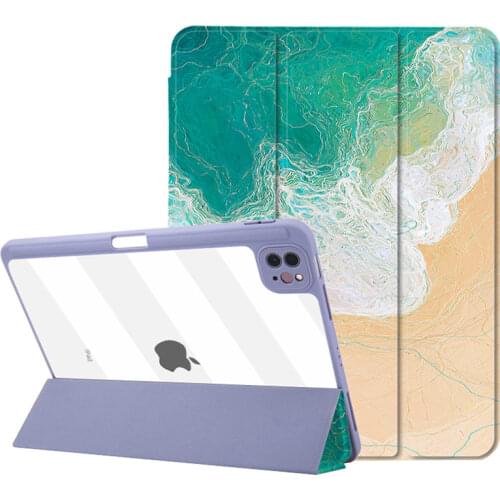 For iPad Pro 11 12.9 M1 2021 Case 2020/2018 Pro 12 9 Air4 10.9 Cover Apple Pencil Holder Support Wireless Charging Case Air 2020