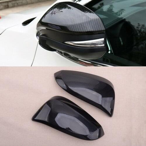 CITALL 1 Pair Car Side Wing Rearview Mirror Cover Trim Cap Fit For Toyota RAV4 2013-2016 2017 2018 Plastic Carbon Fiber Style