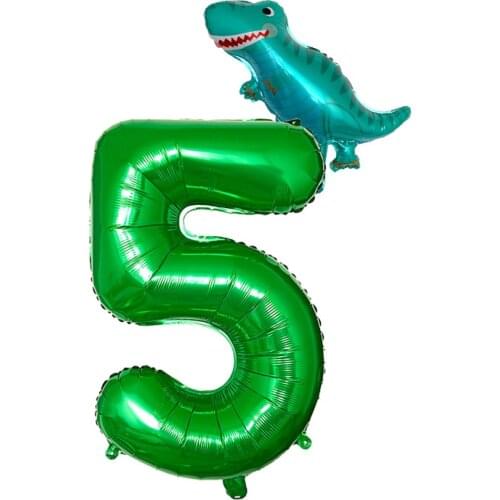 Dinosaur 32inch Number Foil Balloons Number Balloon Jungle Party Helium Birthday Party Decorations Kids Baby Shower Globos Decor