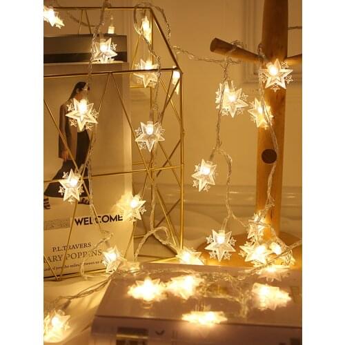 20 LED Star String Lights Twinkle Star Garlands Fairy Lights for Wedding Party Christmas Tree New Year Garden Decoration