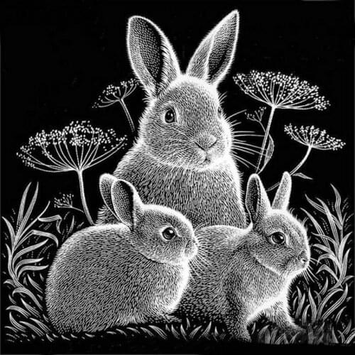 New Arrival 5d diy diamond painting bunny icon animal full square drill diamond embroidery 3d diamond mosaic wall sticker gift