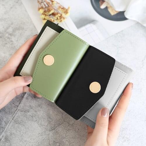 Short Womens Wallet Korean Version Cute Student Small Wallet Female Simple Wallets Ladies Card Holder Coin Purse Money Bag