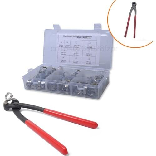Best Selling Combination of 100 Pieces - 10 Specifications of Stainless Steel Single Ear Clamp + Caliper