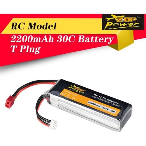 Hot Sale ZOP Power 11.1V 2200mAh 30C 3S Lipo Battery T Plug Rechargeable For RC Racing Drone Helicopter Multicopter Car Model