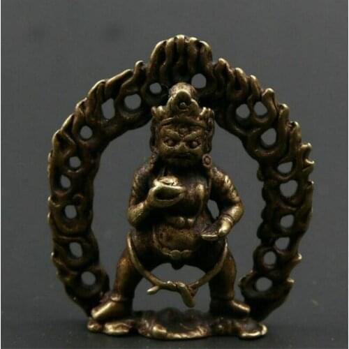Copper Statue Chinese Bronze Black God Of Wealth Tibetan Barra Mammon Amulet Exorcise Evil Spirits Statue
