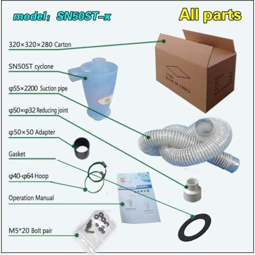 Diy-specific dust collection kit, Coupled with a vacuum cleaner to find a dust bucket ok