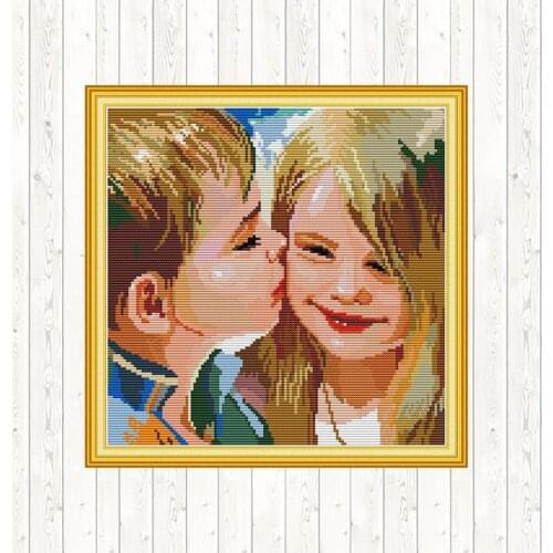 Kiss Counted Dmc 14ct 11CT Cross Stitch DIY Embroidery Needlework Sets Wall Home Decor Cross Stitch Kit Needlepoint Print Canvas