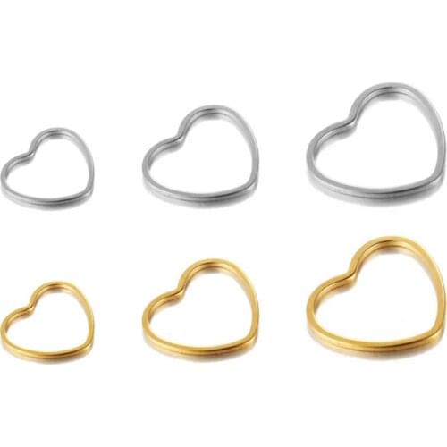 Stainless Steel Thin Line Heart Shape Pendant Hollow IPG Plated Charm for Necklace/bracelet/earring DIY Jewelry Making 50pcs