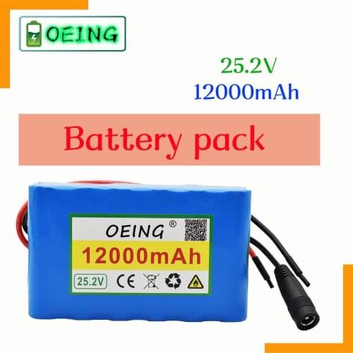 NEWEST 6s2p 24V 12.0Ah 18650 to lithium battery pack 25.2v 12000mAh electric battery bike with BMS