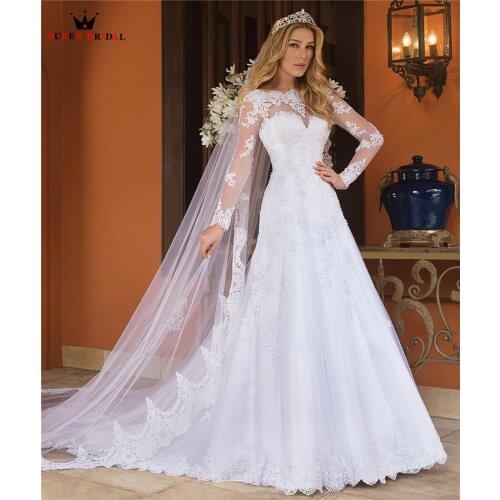 QUEEN BRIDAL Long Sleeve Wedding Dresses