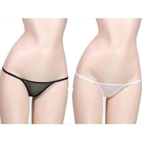 Mesh low-Rise Sexy Women Transparent G-string Panties Micro Mini Thong Women Knickers Smooth Briefs Plus Size G string