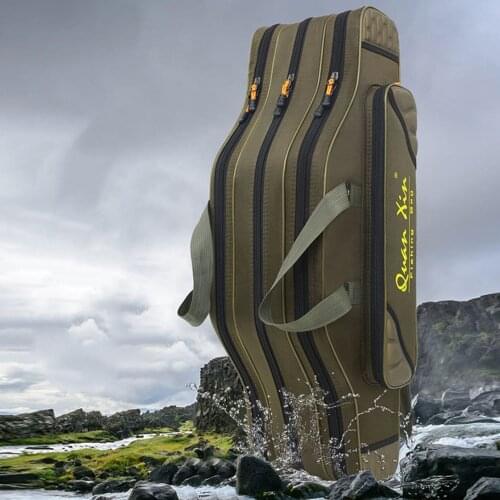 2/3/4 Layer 80cm 120cm Oxford Fishing Bags Foldable Fishing Rod Fishing Pole Tools Storage Bag Large Capacity Pesca Bag XA192G