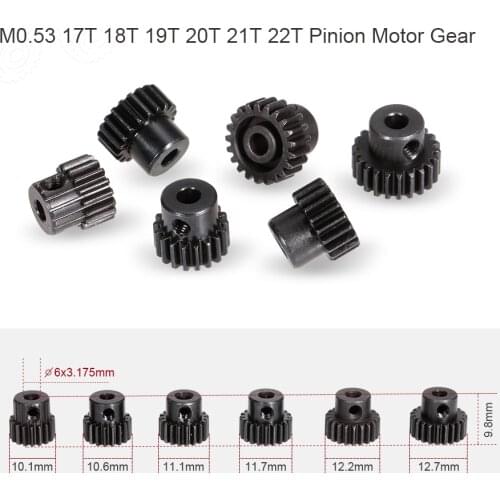 ZD Racing M0.53 17T 18T 19T 20T 21T 22T Metal Pinion Motor Gear for 1/10 RC Car Off-Road Truck