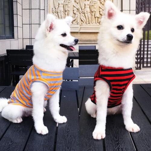 Pet Vest Two-legged Striped Design Thin Dog Fashion T-shirt for Summer