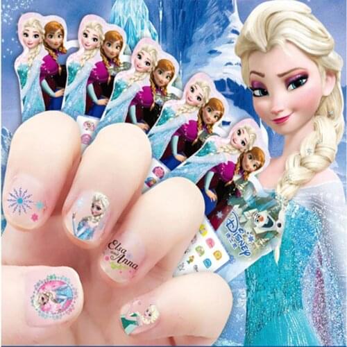 1set Frozen Series Princess Aisha Anna Makeup Nail Sticker Toy Disney Snow White Sophia Mickey Minnie Child Cartoon Sticker Toy