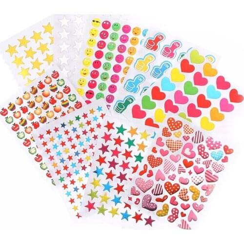 10pcs Smiley Face Reward Stickers Mother Teacher Praise Child Daily Gifts Scrapbooking Stationery Decor Stickers Kids Toys Decal