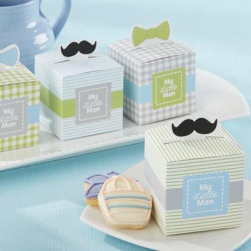 100Pcs/lot) Baby party decoration Gift box of My Little man baby favor box For baby birthday gift box and Baby Shower candy box