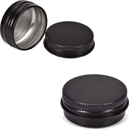 50Pcs 10g 15g Aluminum Jar Black Empty Small Lip Oil Cosmetic Eye Cream Bottle Refillable Batom Travel set Lotion Tin Container