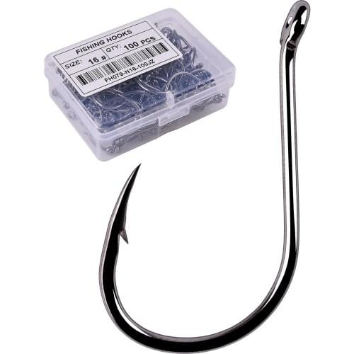 50pcs/20pcs/box Fish Hook High Carbon Steel Barbed 2-22# Fly Fishing Hook Worm Pond Fishing Bait Holder Jig Hole Pesca