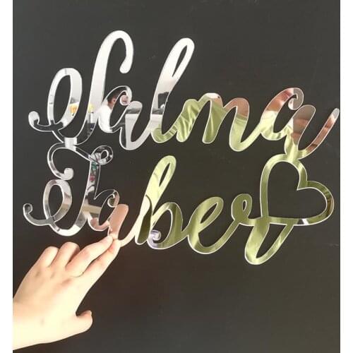 Custom Acrylic Wood Wedding Signs Personalized Bride Groom Wedding Name Sign with Love Heart Party Decors Room Hanger