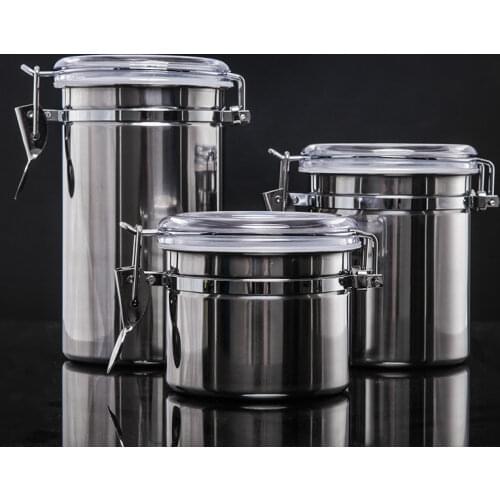 Free shipping Fashion Silver stainless steel Pipe Tobacco Can Cigar Jar Humidor Humidifier Airproof pot capacity S/M/L size