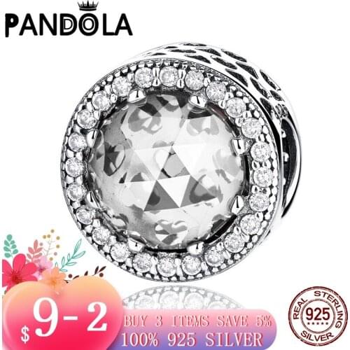 2021 new 925 Sterling Silver Sparkling Clear Charms Beads Bracelet Fit Original Pandora Bracelet DIY Jewelry For Women