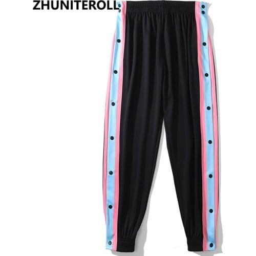 Vintage Cargo Side Button Pants Men Pants Hip Hop Harajuku SweatPants Baggy Joggers Fashion Casual Trousers Streetwear Clothing