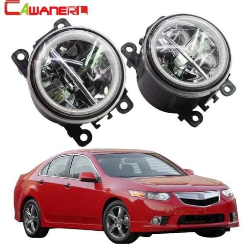 Cawanerl 2 X Car Styling LED Bulb H11 Fog Light + Angel Eye DRL Daytime Running Light 12V For Acura TSX 2011 2012 2013 2014