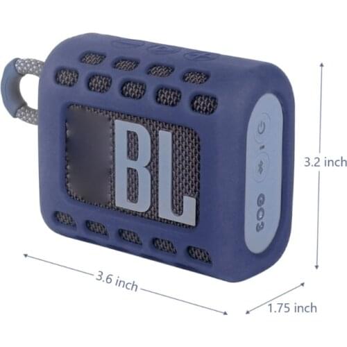 P82F Colorful Dust-proof Silicone Protective Skin Case Cover Shell with Carabiner for -JBL GO 3 Go3 Bluetooth Speaker