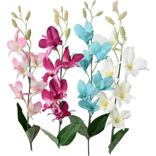Artificial Fake Orchid Flower Plant Silk Bouquet Artificial Flowers Home Office Wedding Party Decor Ornament Decoration